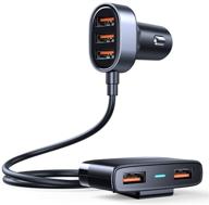 🔌 высокомощный автомобильный зарядное устройство на 5 портов usb для зарядки задних сидений с кабелем длиной 5 футов логотип