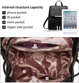 img 2 attached to Pahajim Fashion Leather Backpack Schoolbag: Stylish Women's Handbags & Wallets for Everyday Use