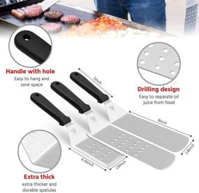 img 3 attached to Griddle Accessories Kit for Camp Chef - 10 Piece Flat Top Griddle Tools Set - Spatulas, Scraper, Griddle Kit Utensils for Outdoor Hibachi, Teppanyaki, and Camping - Rayze