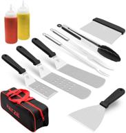 griddle accessories kit for camp chef - 10 piece flat top griddle tools set - spatulas, scraper, griddle kit utensils for outdoor hibachi, teppanyaki, and camping - rayze logo