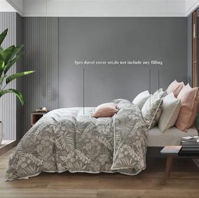 img 2 attached to 🛏️ CASA BOLAJ DESIGNED TO DREAM: Modern Printed 3 Pcs Duvet Cover Set (Shadow Grey, King) - A Dreamy Addition to Your Bedroom