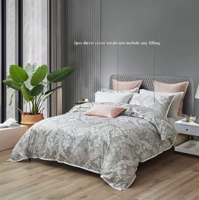 img 3 attached to 🛏️ CASA BOLAJ DESIGNED TO DREAM: Modern Printed 3 Pcs Duvet Cover Set (Shadow Grey, King) - A Dreamy Addition to Your Bedroom