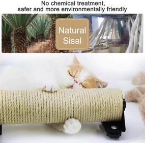 img 2 attached to 🐱 Gatoo Wall-Mounted Cat Scratching Post: Space-Saving Sisal Cat Furniture for Cage, Ideal Cat Scratcher with Claw Grinding Pole for Cats/Kittens