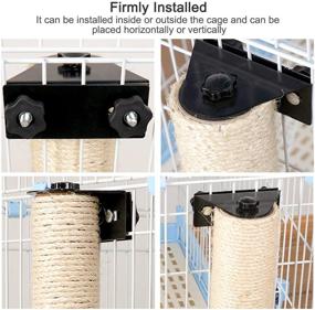 img 1 attached to 🐱 Gatoo Wall-Mounted Cat Scratching Post: Space-Saving Sisal Cat Furniture for Cage, Ideal Cat Scratcher with Claw Grinding Pole for Cats/Kittens