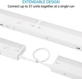 img 2 attached to TORCHSTAR LED Under Cabinet Light, 12 Inch, 8W, Dimmable, Linkable, 3 Color Selectable - 3000K/4000K/5000K, Hardwired or Plug-in Option, 120V, ETL & Energy Star Certified, White Finish, Pack of 2