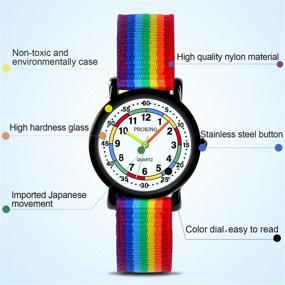 img 3 attached to 👧 Children's First Watch, Kids Analog Watch with Daily Water Resistance and Easy-to-Read Dial, Soft Cloth Strap for Boys and Girls