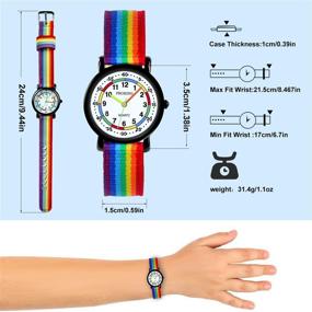 img 1 attached to 👧 Children's First Watch, Kids Analog Watch with Daily Water Resistance and Easy-to-Read Dial, Soft Cloth Strap for Boys and Girls