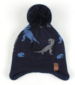 img 2 attached to Duoyeree Beanie Pom Pom Lining Dinosaur Outdoor Recreation for Climbing