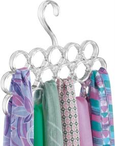 img 1 attached to 👗 mDesign Clear Plastic Closet Rod Hanging Storage Organizer Rack - Premium Scarf Holder for Bedroom, Coat Closet, Entryway, Mudroom - Organizes Scarves, Ties, Shawls - Snag Free Design, 16 Sections, 2 Pack