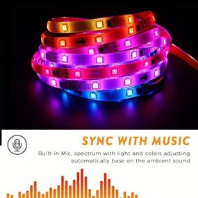 img 2 attached to 🌈 Sanwo LED Strip Lights Music Sync: 32.8ft Dream Color RGB 300Leds with Remote Control for Home Kitchen - Chasing Effects & Built-in IC