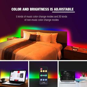 img 3 attached to 🌈 Sanwo LED Strip Lights Music Sync: 32.8ft Dream Color RGB 300Leds with Remote Control for Home Kitchen - Chasing Effects & Built-in IC