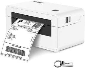 img 4 attached to NefLaca Thermal Label Printer: High-Speed Commercial Shipping Label Maker with USB Connectivity - Compatible with Amazon, eBay, Etsy, Shopify, FedEx (White)