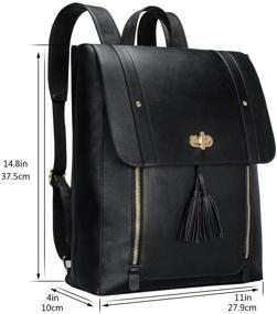 img 1 attached to 🎒 Stylish Estarer Womens Backpack Purse: Durable PU Leather Rucksack for 14 Inch Laptop - Perfect for School & Work (Black)