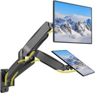 🖥️ настенное крепление wali dual lcd monitor с газовой пружиной - регулируемое vesa до 27-дюймовых экранов, вес до 14,3 фунтов на руку (gswm002), черное логотип