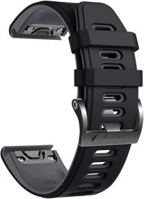 img 4 attached to 🕒 Notocity Black-Grey Watch Band for Fenix 6 Pro, Fenix 6, Fenix 5, Forerunner 935, 945, Approach S60, Quatix 5 - Compatible and Stylish
