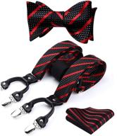 👔 hisdern stripe suspenders pocket adjustable: classy and convenient accessory logo