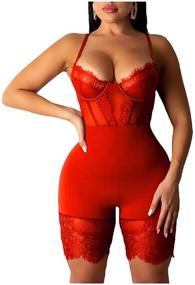 img 4 attached to 👗 Women's Clothing: LVOW Spaghetti Backless Jumpsuits for Enhanced Style