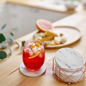 img 3 attached to 🍶 BlyssDecor Marble Coasters: Highly Absorbent Coaster Set for Elegant Tabletop Protection