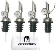 🍾 enhance your bar experience with nicebottles perfect pour weighted stainless steel pourer, pack of 4 logo