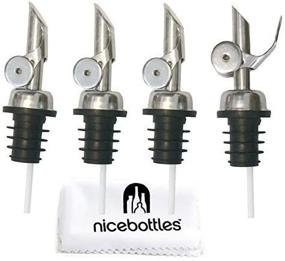 img 4 attached to 🍾 Enhance Your Bar Experience with nicebottles Perfect Pour Weighted Stainless Steel Pourer, Pack of 4