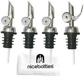 img 3 attached to 🍾 Enhance Your Bar Experience with nicebottles Perfect Pour Weighted Stainless Steel Pourer, Pack of 4