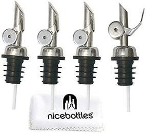 img 1 attached to 🍾 Enhance Your Bar Experience with nicebottles Perfect Pour Weighted Stainless Steel Pourer, Pack of 4