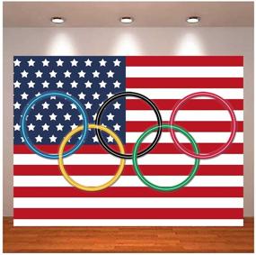 img 4 attached to 🌍 Vibrant Olympic Rings Photography Background: Ideal for Classroom, Garden, Grand Openings, Sports Clubs & Party Supplies - 5x3ft Olympic Sport Photo Backdrops Featuring Flags of Various Countries