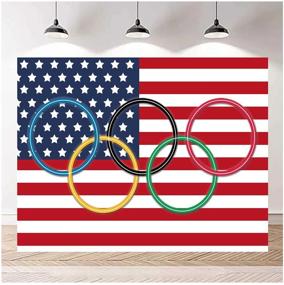 img 2 attached to 🌍 Vibrant Olympic Rings Photography Background: Ideal for Classroom, Garden, Grand Openings, Sports Clubs & Party Supplies - 5x3ft Olympic Sport Photo Backdrops Featuring Flags of Various Countries