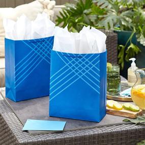 img 3 attached to 🎁 Hallmark 14" Extra Large Blue Gift Bags (Pack of 3) - Perfect for Hanukkah, Christmas, Birthdays, Graduations, Father's Day, Baby Showers, Bridal Showers, Weddings