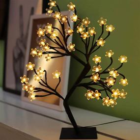 img 1 attached to 🌸 ALULA Cherry Blossom Tree Light: Beautiful Battery Operated Bonsai Tree Decoration (Warm White)