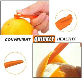 img 1 attached to 🍊 Plastic Orange Peeler Tools - Easy Citrus Remover & Opener - Lemon Citrus Peel Cutter - Vegetable Slicer - Fruit Tools - Kitchen Gadget Set (Orange, 2 Pack)