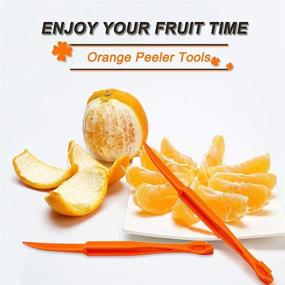 img 2 attached to 🍊 Plastic Orange Peeler Tools - Easy Citrus Remover & Opener - Lemon Citrus Peel Cutter - Vegetable Slicer - Fruit Tools - Kitchen Gadget Set (Orange, 2 Pack)