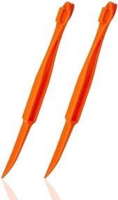 img 4 attached to 🍊 Plastic Orange Peeler Tools - Easy Citrus Remover & Opener - Lemon Citrus Peel Cutter - Vegetable Slicer - Fruit Tools - Kitchen Gadget Set (Orange, 2 Pack)