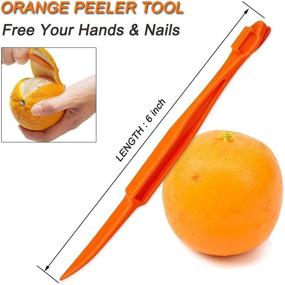 img 3 attached to 🍊 Plastic Orange Peeler Tools - Easy Citrus Remover & Opener - Lemon Citrus Peel Cutter - Vegetable Slicer - Fruit Tools - Kitchen Gadget Set (Orange, 2 Pack)