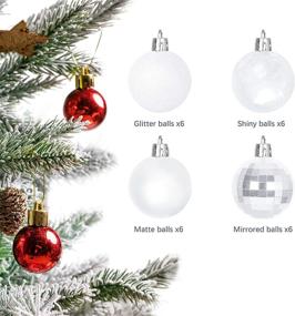 img 1 attached to Shatterproof TAROSE Christmas Ball Ornaments - 24ct White 1.57 Inches/40 mm - Ideal for Holiday Wedding Party Decoration