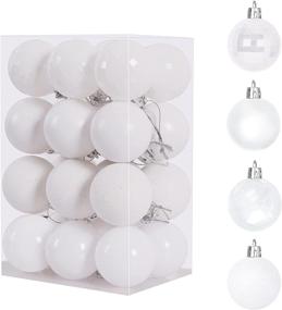 img 4 attached to Shatterproof TAROSE Christmas Ball Ornaments - 24ct White 1.57 Inches/40 mm - Ideal for Holiday Wedding Party Decoration