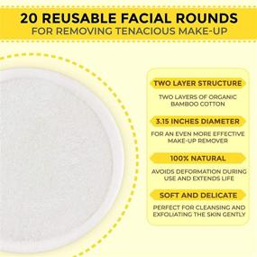 img 3 attached to 🌿 MP MOZZPAK (20 Pack) Reusable Makeup Remover Pads: Bamboo Cotton Rounds for Toner with Laundry Bag - Washable, Eco-Friendly Face Cleansing Wipes for All Skin Types