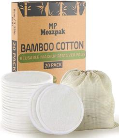 img 4 attached to 🌿 MP MOZZPAK (20 Pack) Reusable Makeup Remover Pads: Bamboo Cotton Rounds for Toner with Laundry Bag - Washable, Eco-Friendly Face Cleansing Wipes for All Skin Types