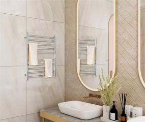 img 2 attached to 🔌 FUREX Electric Heated Towel Rack with 10 Bars - Wall Mount Plug-in/Bath Towel Warmer (Mirror Polish - Timer)