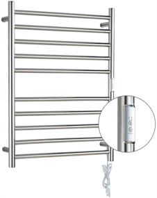 img 4 attached to 🔌 FUREX Electric Heated Towel Rack with 10 Bars - Wall Mount Plug-in/Bath Towel Warmer (Mirror Polish - Timer)