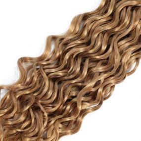img 1 attached to Honey Blonde Brazilian Water Wave Human Hair Bundles 🍯 - 3 Bundles (16 18 20 Inch) Extensions for Black Women