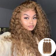 honey blonde brazilian water wave human hair bundles π― - 3 bundles (16 18 20 inch) extensions for black women logo
