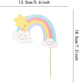 img 1 attached to 🎉 Vibrant Rainbow Cloud Happy Birthday Cake Topper: Perfect Cake Decoration for Children's Birthday Celebrations