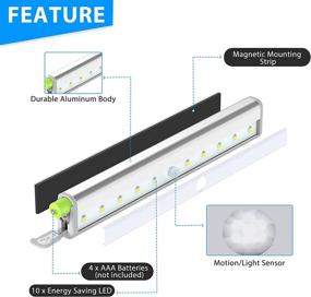 img 2 attached to 🔦 10 LED Battery Operated Motion Sensor Light: Convenient Wireless Closet Lighting Solution - 6 Pack