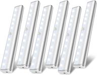 🔦 10 led battery operated motion sensor light: convenient wireless closet lighting solution - 6 pack логотип