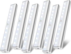 img 4 attached to 🔦 10 LED Battery Operated Motion Sensor Light: Convenient Wireless Closet Lighting Solution - 6 Pack