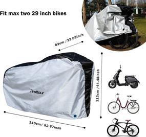 img 3 attached to 🚲 Firsttour Heavy Duty Ripstop Bike Covers: Waterproof Outdoor Storage for 2 Bikes - Dust-Proof, Anti-UV, Ripstop Material, Heavy Duty Bicycle Cover