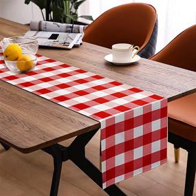 img 2 attached to Buffalo Plaid Table Runner Home Fashions Farmhouse Living Buffalo Check Table Runner Платный бегун Кухонный стол