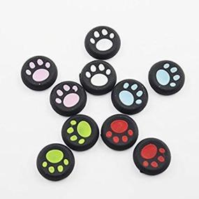 img 1 attached to 🐱 Enhance Gaming Precision with Silicone Thumb Grip Cap Cover for PS3 PS4 PS2 Xbox One Xbox 360 - Cat Print (10 PCS)