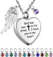 heart cremation necklace ashes birthstones god logo